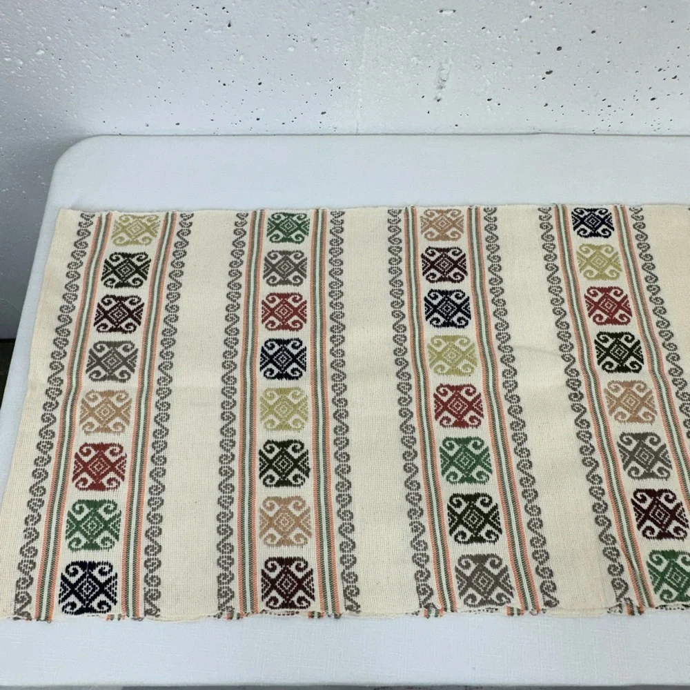 Mexican Southwest Backstrap Loom Table Runner 74 x 14.2”